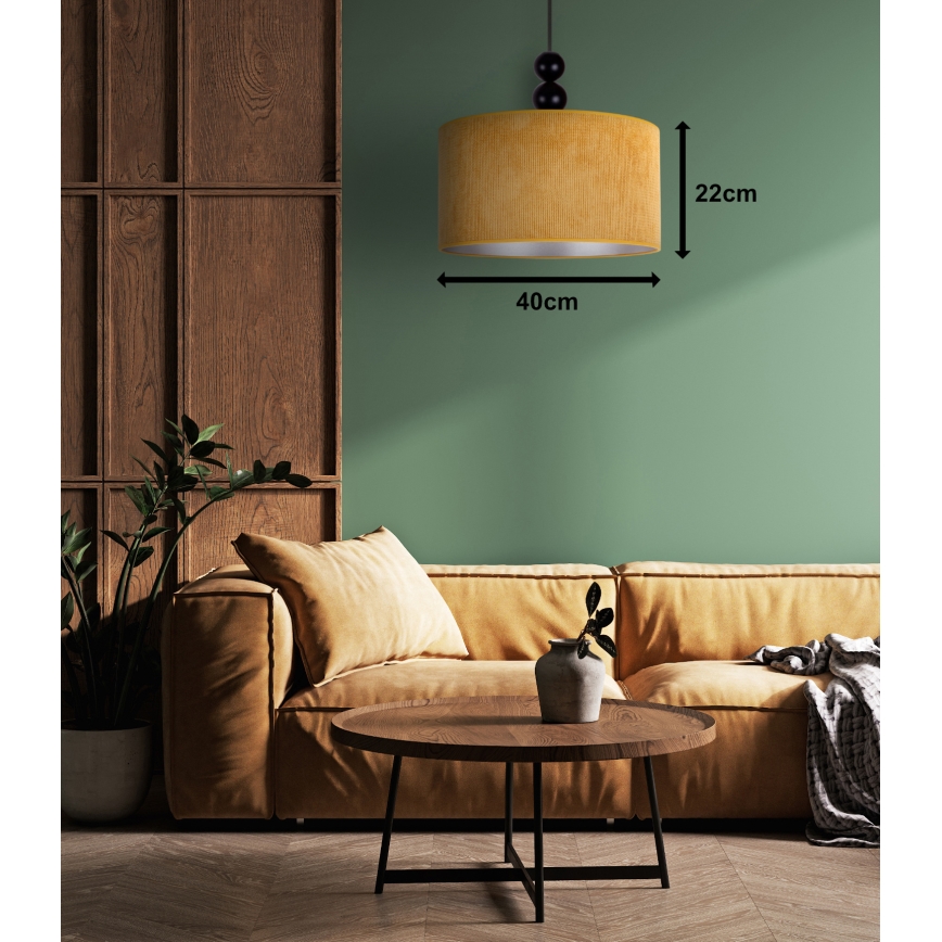 Duolla - Lustr na lanku LYON 1xE27/15W/230V pr. 40 cm žlutá