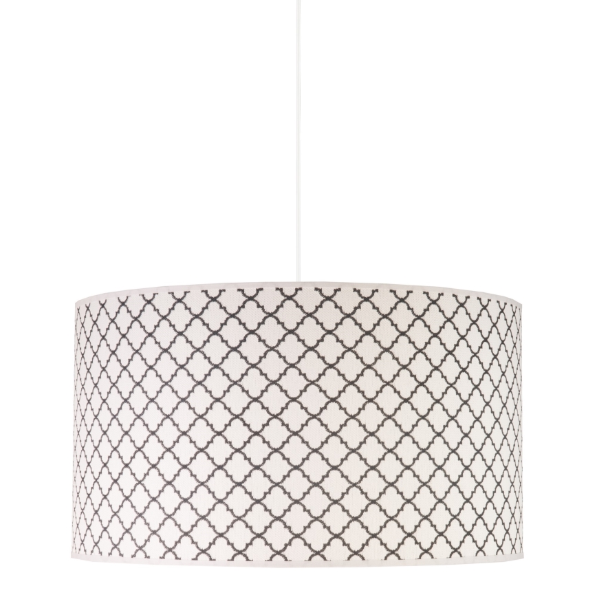 Duolla - Lustr na lanku MAROKO 1xE27/40W/230V pr. 45 cm bílá/černá