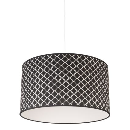 Duolla - Lustr na lanku MAROKO 1xE27/40W/230V pr. 45 cm černá/bílá