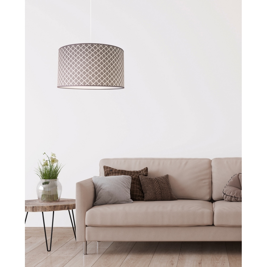 Duolla - Lustr na lanku MAROKO 1xE27/40W/230V pr. 45 cm šedá