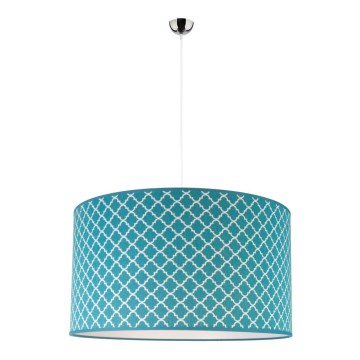 Duolla - Lustr na lanku MAROKO 1xE27/40W/230V pr. 45 cm tyrkysová/bílá