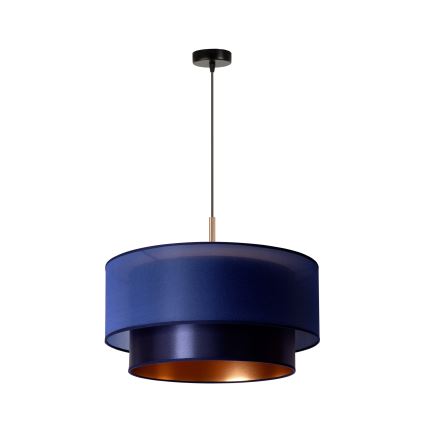 Duolla - Lustr na lanku NANTES 1xE27/15W/230V pr. 45 cm modrá/měděná