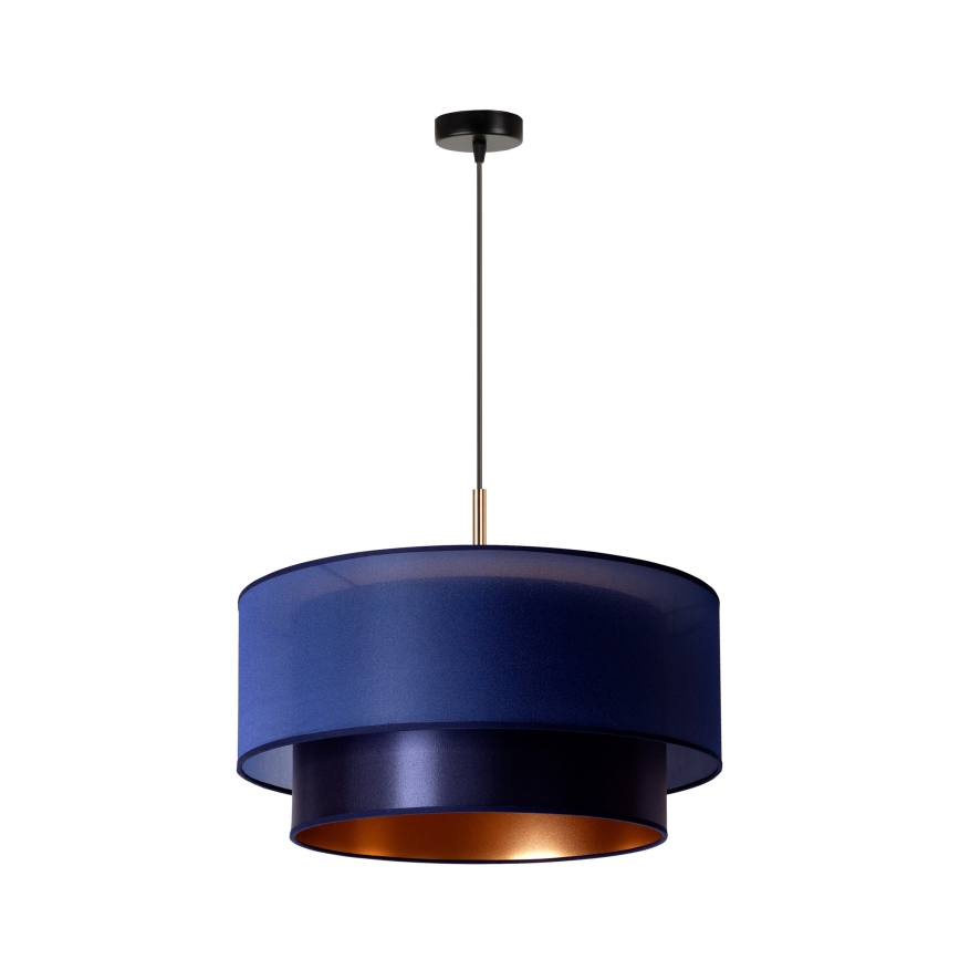 Duolla - Lustr na lanku NANTES 1xE27/15W/230V pr. 45 cm modrá/měděná