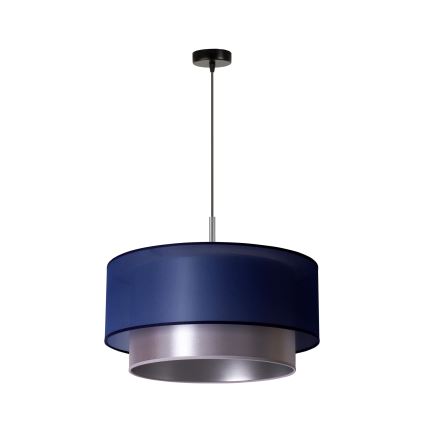 Duolla - Lustr na lanku NANTES 1xE27/15W/230V pr. 45 cm modrá/stříbrná