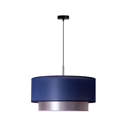 Duolla - Lustr na lanku NANTES 1xE27/15W/230V pr. 45 cm modrá/stříbrná