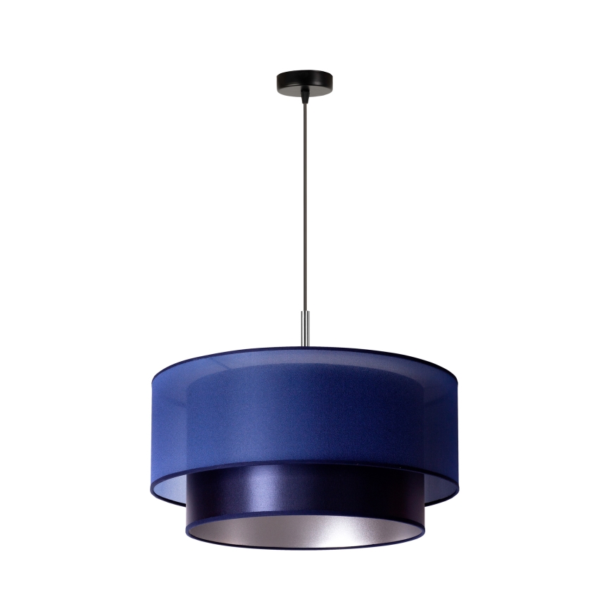 Duolla - Lustr na lanku NANTES 1xE27/15W/230V pr. 45 cm modrá/stříbrná