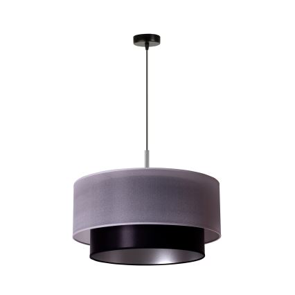 Duolla - Lustr na lanku NANTES 1xE27/15W/230V pr. 45 cm stříbrná/černá
