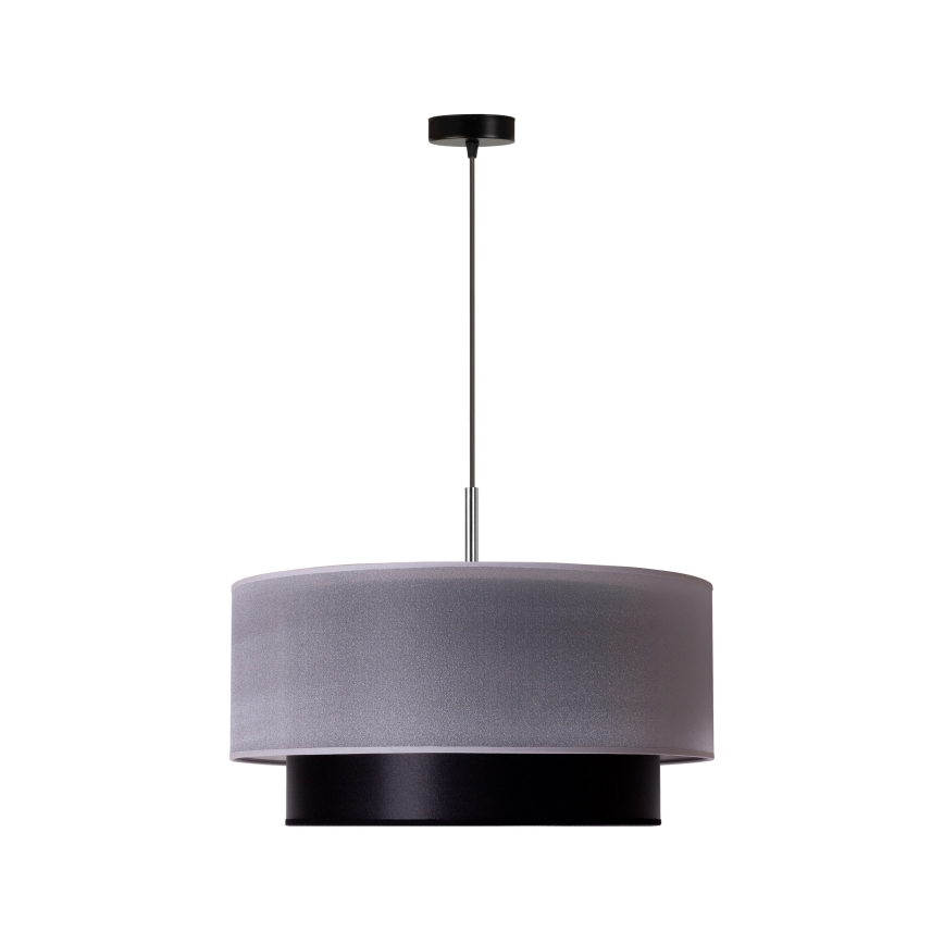 Duolla - Lustr na lanku NANTES 1xE27/15W/230V pr. 45 cm stříbrná/černá