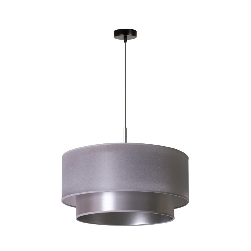 Duolla - Lustr na lanku NANTES 1xE27/15W/230V pr. 45 cm stříbrná