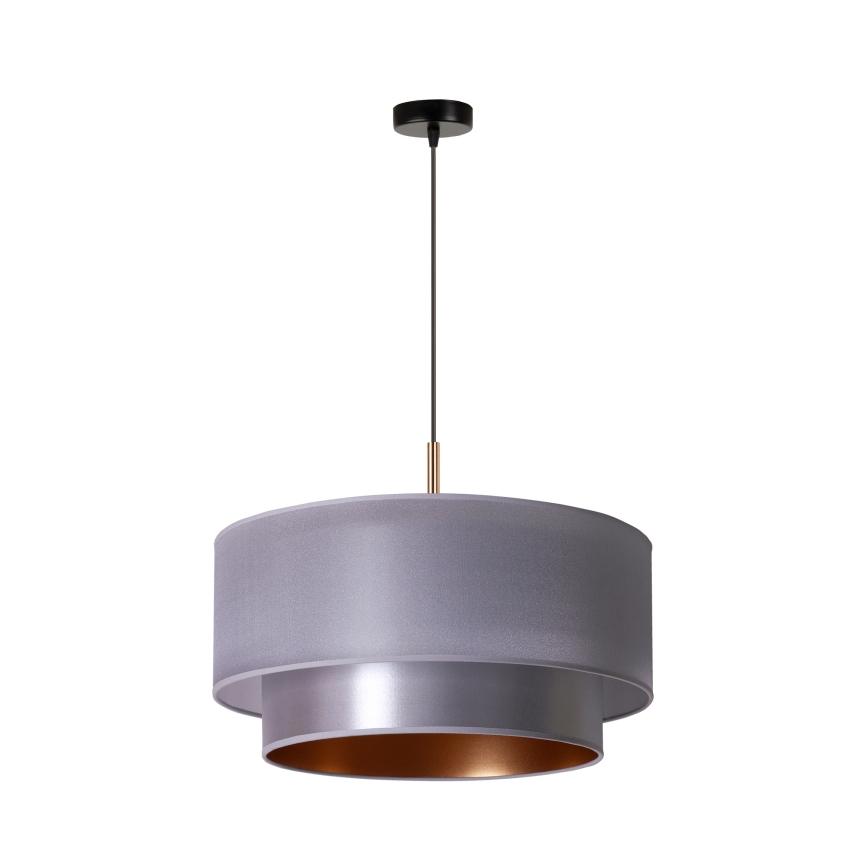 Duolla - Lustr na lanku NANTES 1xE27/15W/230V pr. 45 cm stříbrná/měděná
