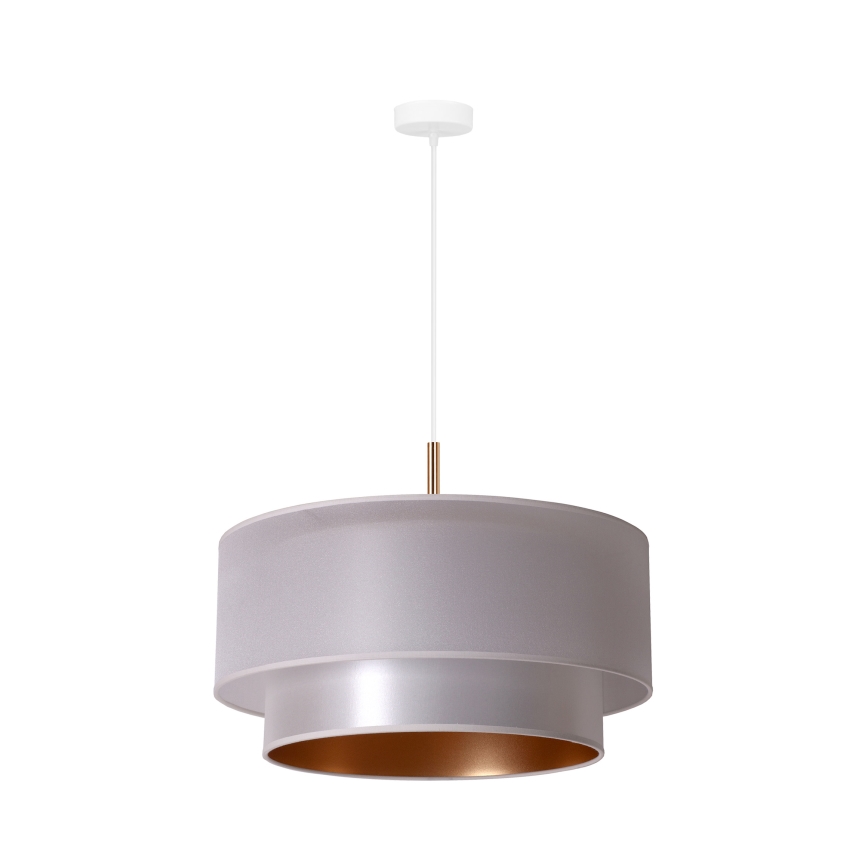 Duolla - Lustr na lanku NANTES 1xE27/15W/230V pr. 45 cm stříbrná/měděná