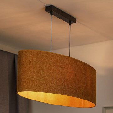 Duolla - Lustr na lanku OVAL 2xE27/15W/230V hnědá