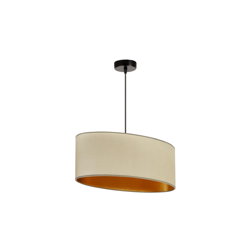 Duolla - Lustr na lanku OVAL VEGAN 1xE27/15W/230V béžová