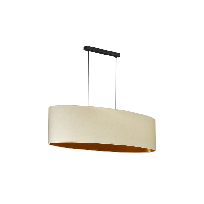 Duolla - Lustr na lanku OVAL VEGAN 2xE27/15W/230V krémová