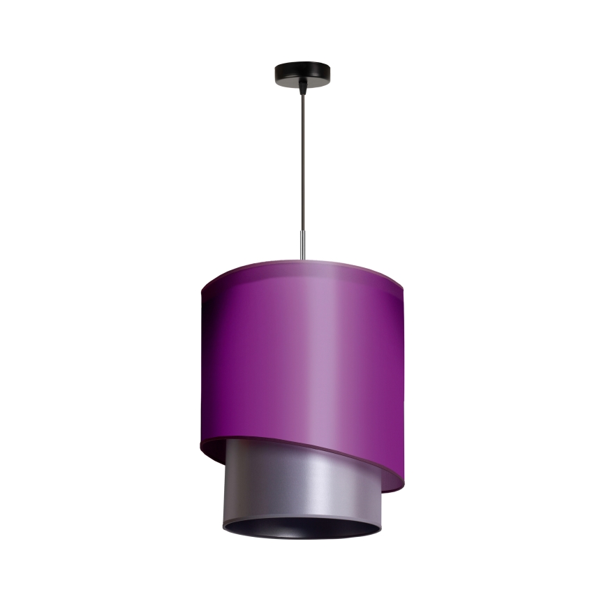 Duolla - Lustr na lanku PARIS 1xE27/15W/230V pr. 40 cm fialová/stříbrná