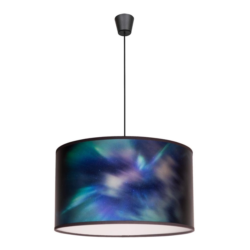 Duolla - Lustr na lanku PRINT M 1xE27/40W/230V pr. 35 cm modrá