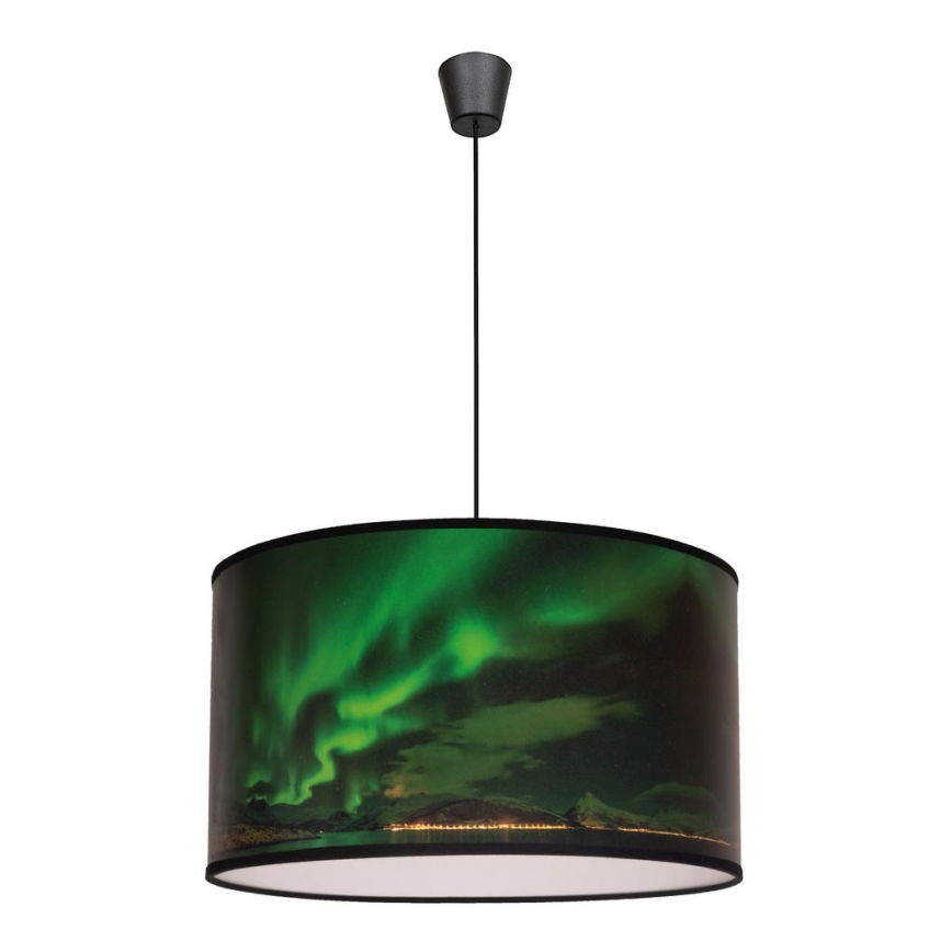 Duolla - Lustr na lanku PRINT M 1xE27/40W/230V pr. 35 cm zelená
