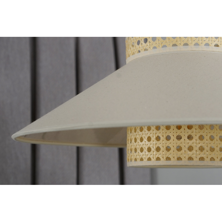 Duolla - Lustr na lanku RIO RATTAN 1xE27/15W/230V pr. 45 cm béžová/ratan