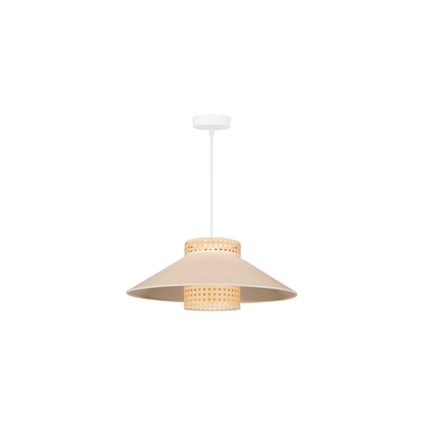 Duolla - Lustr na lanku RIO RATTAN 1xE27/15W/230V pr. 45 cm béžová/ratan