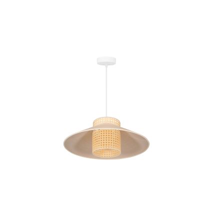 Duolla - Lustr na lanku RIO RATTAN 1xE27/15W/230V pr. 45 cm béžová/ratan