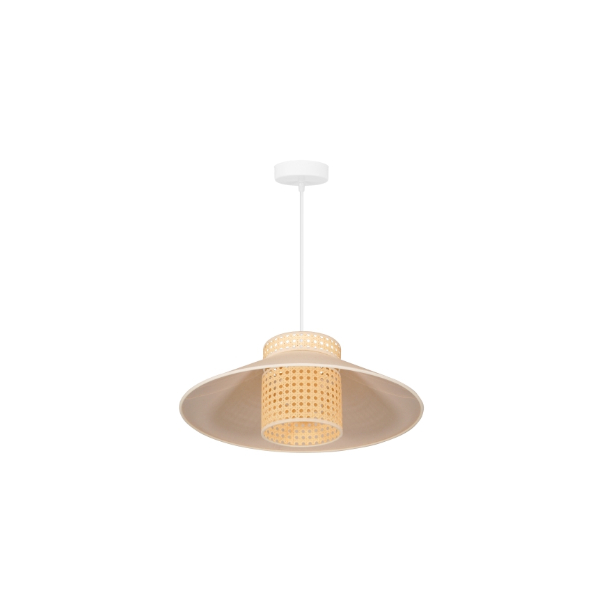Duolla - Lustr na lanku RIO RATTAN 1xE27/15W/230V pr. 45 cm béžová/ratan