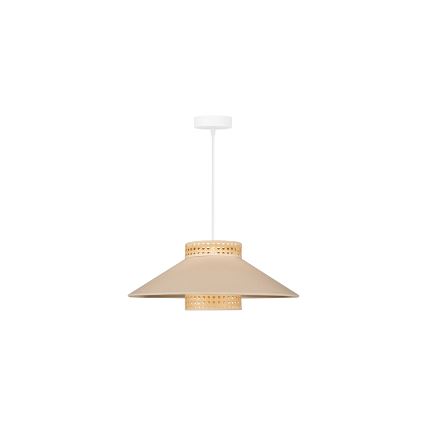 Duolla - Lustr na lanku RIO RATTAN 1xE27/15W/230V pr. 45 cm béžová/ratan