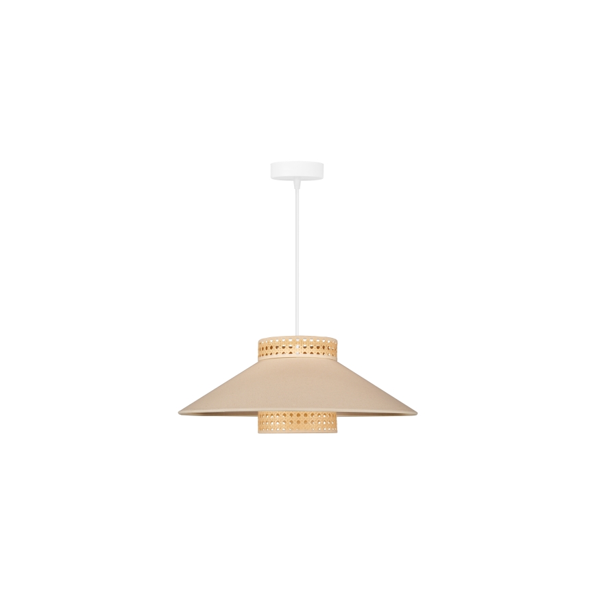 Duolla - Lustr na lanku RIO RATTAN 1xE27/15W/230V pr. 45 cm béžová/ratan
