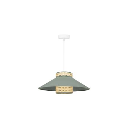 Duolla - Lustr na lanku RIO RATTAN 1xE27/15W/230V pr. 45 cm zelená/ratan