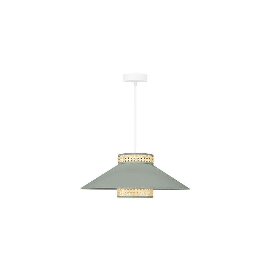 Duolla - Lustr na lanku RIO RATTAN 1xE27/15W/230V pr. 45 cm zelená/ratan