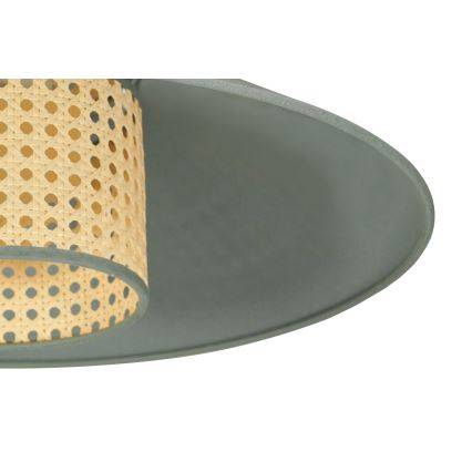 Duolla - Lustr na lanku RIO RATTAN 1xE27/15W/230V pr. 45 cm zelená/ratan