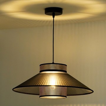 Duolla - Lustr na lanku RIO SHINY 1xE27/15W/230V pr. 45 cm černá/měděná