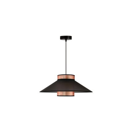 Duolla - Lustr na lanku RIO SHINY 1xE27/15W/230V pr. 45 cm černá/měděná