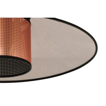 Duolla - Lustr na lanku RIO SHINY 1xE27/15W/230V pr. 45 cm černá/měděná