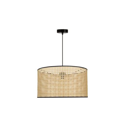 Duolla - Lustr na lanku ROLLER 1xE27/15W/230V pr. 45 cm ratan/černá