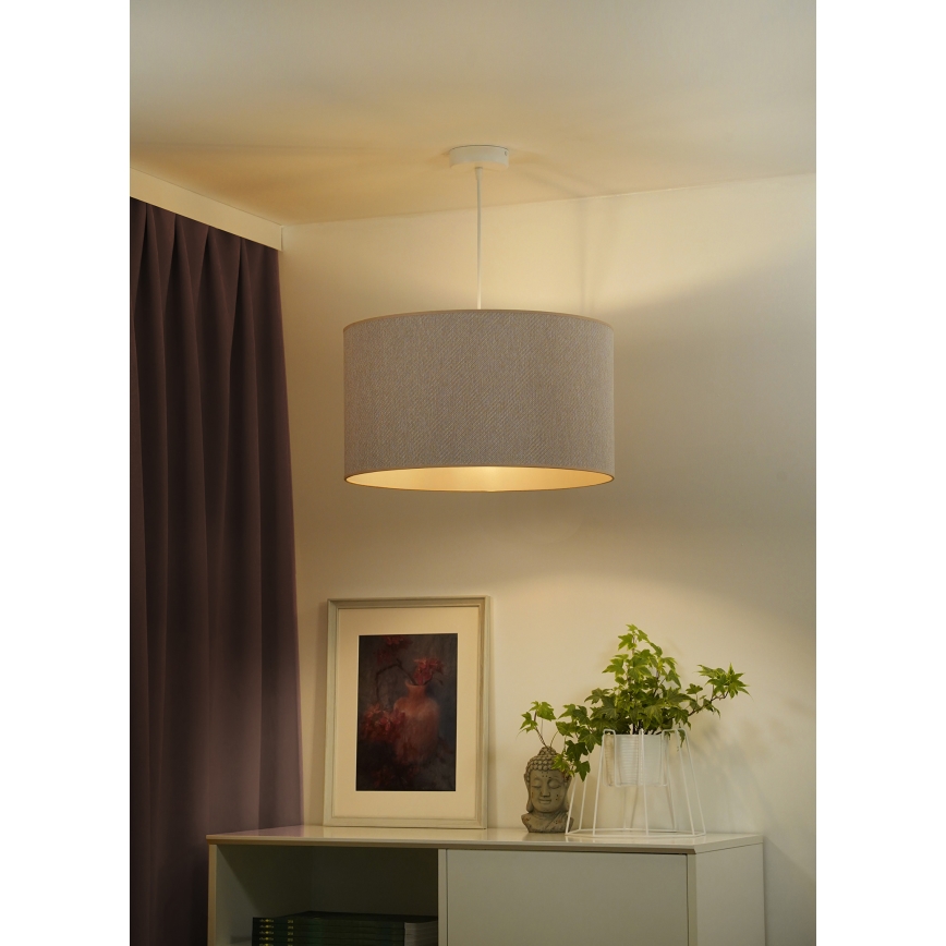 Duolla - Lustr na lanku ROLLER ECO RECYCLING 1xE27/15W/230V pr. 45 cm krémová