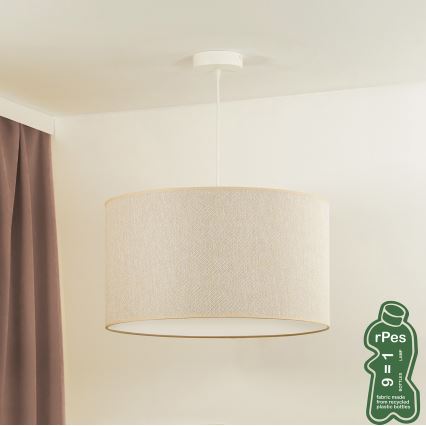 Duolla - Lustr na lanku ROLLER ECO RECYCLING 1xE27/15W/230V pr. 45 cm krémová