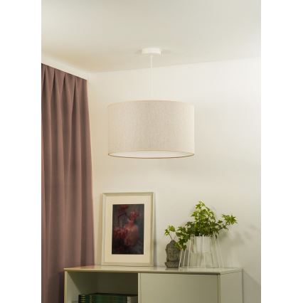 Duolla - Lustr na lanku ROLLER ECO RECYCLING 1xE27/15W/230V pr. 45 cm krémová