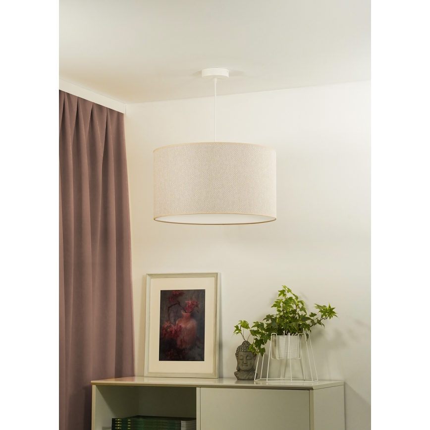 Duolla - Lustr na lanku ROLLER ECO RECYCLING 1xE27/15W/230V pr. 45 cm krémová