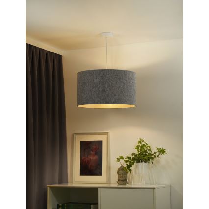Duolla - Lustr na lanku ROLLER ECO RECYCLING 1xE27/15W/230V pr. 45 cm šedá