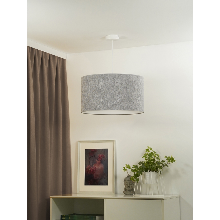 Duolla - Lustr na lanku ROLLER ECO RECYCLING 1xE27/15W/230V pr. 45 cm šedá