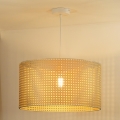 Duolla - Lustr na lanku ROLLER RATTAN 1xE27/15W/230V pr. 45 cm béžová