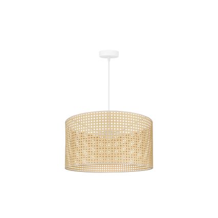 Duolla - Lustr na lanku ROLLER RATTAN 1xE27/15W/230V pr. 45 cm béžová