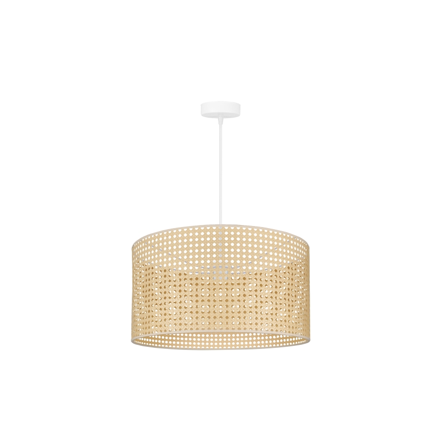 Duolla - Lustr na lanku ROLLER RATTAN 1xE27/15W/230V pr. 45 cm béžová