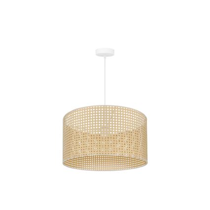 Duolla - Lustr na lanku ROLLER RATTAN 1xE27/15W/230V pr. 45 cm béžová