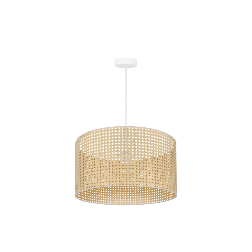 Duolla - Lustr na lanku ROLLER RATTAN 1xE27/15W/230V pr. 45 cm béžová