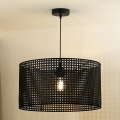 Duolla - Lustr na lanku ROLLER RATTAN 1xE27/15W/230V pr. 45 cm černá