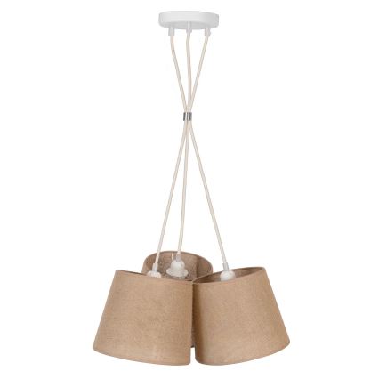 Duolla - Lustr na lanku ROSSA 3xE27/15W/230V pr. 45 cm hnědá