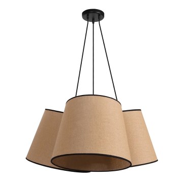 Duolla - Lustr na lanku ROSSA 3xE27/15W/230V pr. 75 cm hnědá/černá