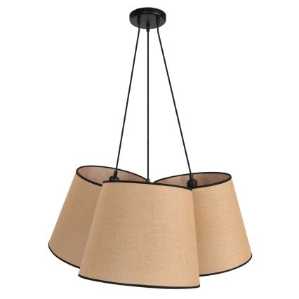 Duolla - Lustr na lanku ROSSA 3xE27/15W/230V pr. 75 cm hnědá/černá