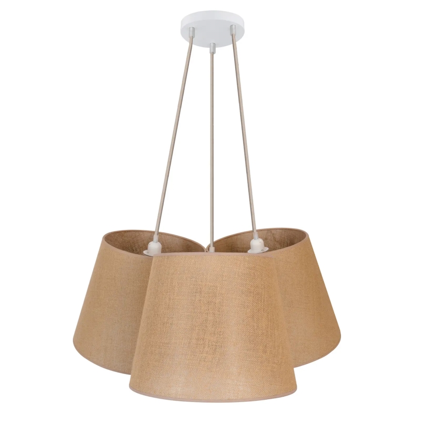 Duolla - Lustr na lanku ROSSA 3xE27/15W/230V pr. 75 cm hnědá